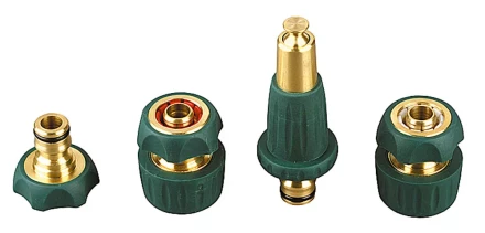 Набор поливочный RACO: Наконечник, адаптер, соединители 1/2&quot; х 3/4&quot;, латунь с покрытием TPR, 4 предмета 4244-55147B купить в Уфе