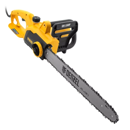 Пила цепная электрическая Denzel EDS-2200P, 2.2 кВт,поперечная, шина 45 см, шаг 3/8, паз 1.3 мм, 63 звена 95617 купить в Уфе