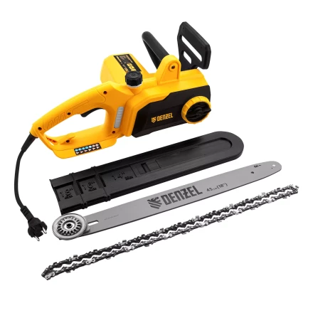 Пила цепная электрическая Denzel EDS-2200P, 2.2 кВт,поперечная, шина 45 см, шаг 3/8, паз 1.3 мм, 63 звена 95617 купить в Уфе