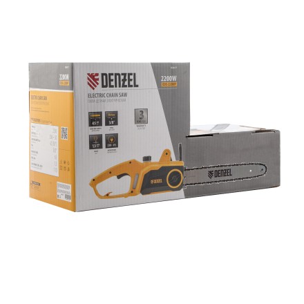 Пила цепная электрическая Denzel EDS-2200P, 2.2 кВт,поперечная, шина 45 см, шаг 3/8, паз 1.3 мм, 63 звена 95617 купить в Уфе
