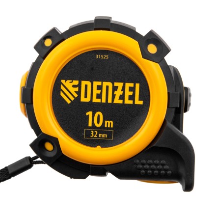 Рулетка Denzel 10м х 32мм, автоматич. фиксац., нейлон. покрытие, магнит. зацеп, двухстор. разметка, 31525 купить в Уфе