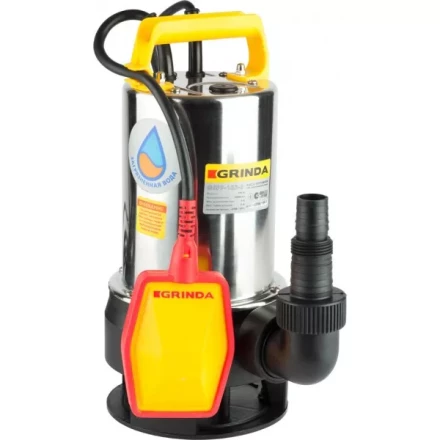 Насос GRINDA д/грязной воды погружной, нерж. сталь, пропускная способность 10000 л/час, высота подачи воды 6 м, 550 Вт GSPP-165-6 купить в Уфе
