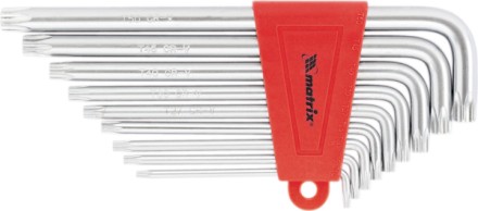 Набор ключей шестигранных имбусовых TORX, 9 шт: T10-T50,  CrV, удлиненные, сатин  MATRIX 12306 купить в Уфе
