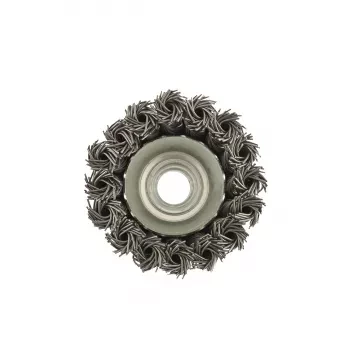 Щетка для УШМ, 65 мм, М14, &quot;чашка&quot;, крученая металлическая проволока  MATRIX 74620 купить в Уфе