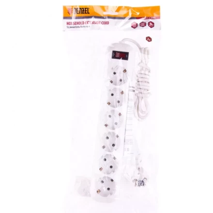 Удлинитель бытовой с заземлением и выключателем 2 м 6 розеток 10 A серия УХз10 Denzel 95980 купить в Уфе