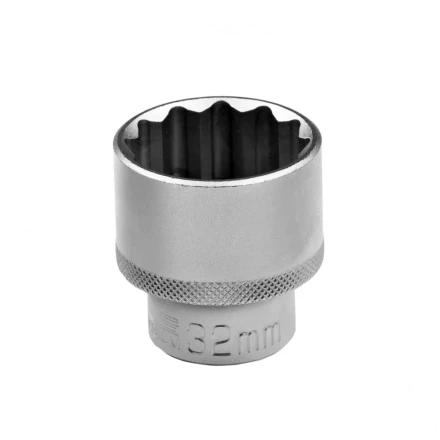 Головка торцевая 32 мм двенадцатигранная CrV под квадрат 1/2 хромированная Stels 13674 купить в Уфе