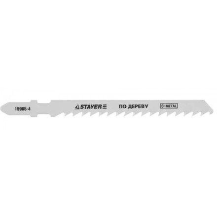 Полотна STAYER &quot;PROFI&quot;, T144DF, для эл/лобзика, Bi-Metall, по дереву, ДВП, ДСП, EU-хвост., шаг 4мм, 74мм, 2шт 15985-4_z01 купить в Уфе