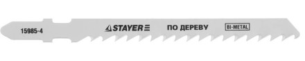 Полотна STAYER &quot;PROFI&quot;, T144DF, для эл/лобзика, Bi-Metall, по дереву, ДВП, ДСП, EU-хвост., шаг 4мм, 74мм, 2шт 15985-4_z01 купить в Уфе