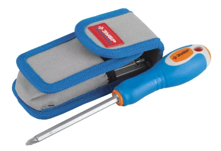 Набор ЗУБР Отвертка &quot;ЭКСПЕРТ&quot; с двусторон. стержнями, HEX5-5 и HEX6-6 с шариком, чехол для ношения на поясе, 10пред. 25297-H10 купить в Уфе