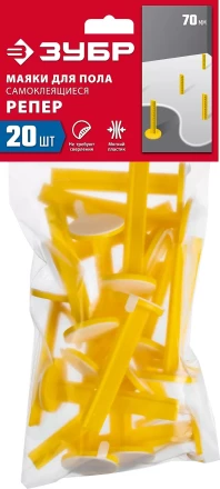 ЗУБР РЕПЕР, 70 мм, 20 шт, маяки для пола самоклеящиеся (301616-20) купить в Уфе