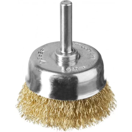 ЗУБР &quot;ПРОФЕССИОНАЛ&quot;. Щетка чашечная для дрели, витая латунированная стальная проволока 0,3мм, 50мм 3525-050_z02 купить в Уфе