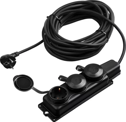 ЗУБР КГ-325-Ш3, КГ, 3 x 2.5 мм2, IP44, 15 м, 3 гн., 4000 Вт, силовой удлинитель, Профессионал (55024-15) купить в Уфе