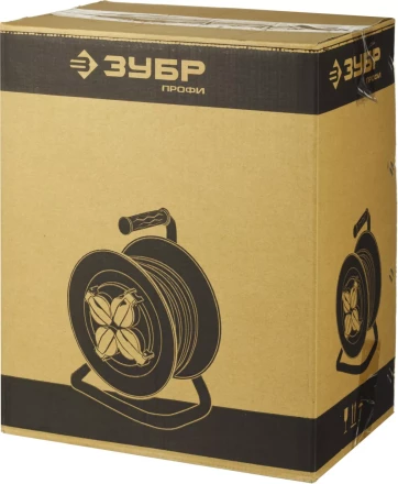 Удлинитель ЗУБР "ПРОФИ" на металл катушке, КГ 3х1,5кв мм, морозостойкий, 4 гнезда, IP44, макс мощность 3500Вт, 30м 55085-30 купить в Уфе