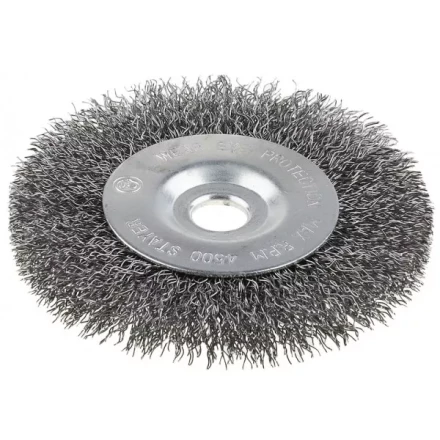Щетка STAYER дисковая для точильно-шлифовального станка, витая сталь 0,3мм, 175/12,7/16мм 35185-175 купить в Уфе