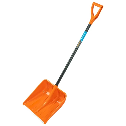 Лопата для уборки снега пластиковая Сибртех, 400х405х1380 мм, стальной черенок, усиленная 61666 купить в Уфе