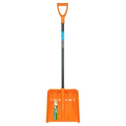 Лопата для уборки снега пластиковая Сибртех, 400х405х1380 мм, стальной черенок, усиленная 61666 купить в Уфе
