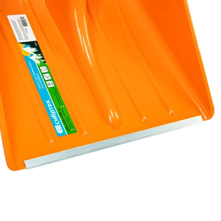 Лопата для уборки снега пластиковая Сибртех, 400х405х1380 мм, стальной черенок, усиленная 61666 купить в Уфе