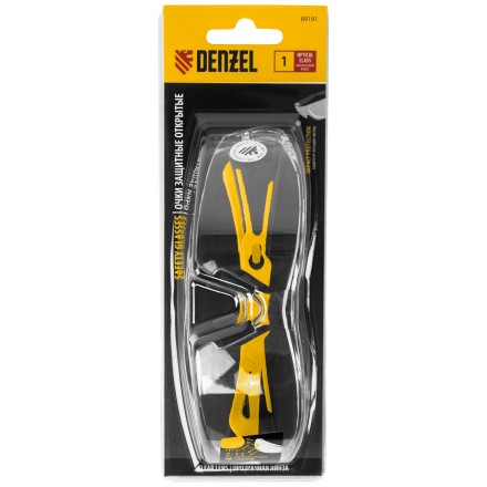 Очки защитные открытые Denzel 89191, поликарбонатные, прозрачная линза, 2х комп.дужки купить в Уфе