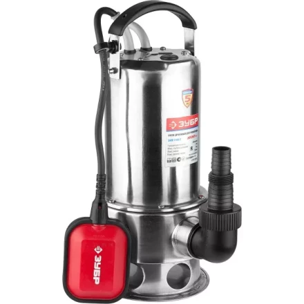 Насос ЗУБР погружной для грязной воды, корпус из нержавеющей стали, пропускная способность 280 л/мин, 1100Вт ЗНПГ-1100-С купить в Уфе