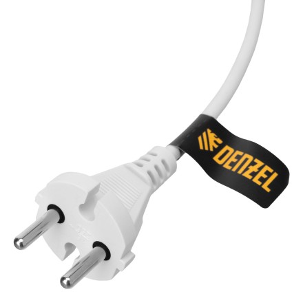 Шнур сетевой Denzel Energy Series, ПВС, 3 м, 2 x 1 мм, с неразборной вилкой, белый, 3 м, 37664 купить в Уфе