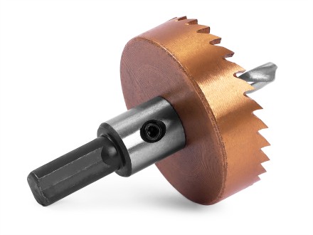 HSS-TiN коронка MESSER 50мм с центр. сверлом и толкающей пружиной для  лист. материала  до 2 мм ц/х купить в Уфе