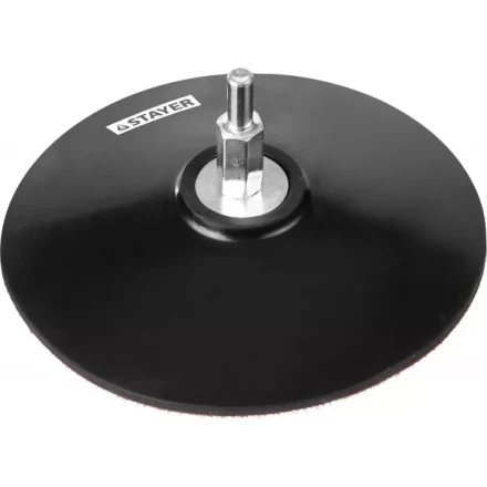 Тарелка опорная STAYER &quot;MASTER&quot; резиновая для дрели, на липучке, d=115мм 35740-115 купить в Уфе