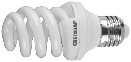 Энергосберегающая лампа СВЕТОЗАР &quot;ЭКОНОМ&quot; спираль,цоколь E27(стандарт),Т3,теплый белый свет(2700 К), 8000час, 12Вт(60) 44352-12_z01 купить в Уфе
