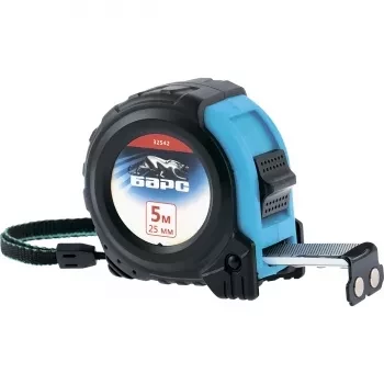 Рулетка Вектор 5 м х 25 мм, утолщенное полотно, магнитный зацеп, обрезиненный корпус  БАРС 32542 купить в Уфе