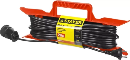 Удлинитель электрический &quot;MAXElectro&quot; на рамке, 20 м, 1 гнездо, STAYER 55018-20 купить в Уфе