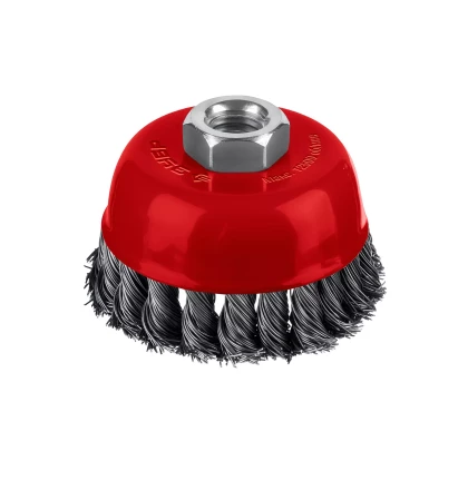 ЗУБР 75хМ14 щетка чашечная для УШМ, жгутированная стальная проволока 0.5 мм, посад. М14 (35172-075) купить в Уфе