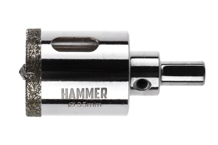 Коронка алмазная HAMMER Ф35мм HEX (DHS 35.0*65/5) купить в Уфе