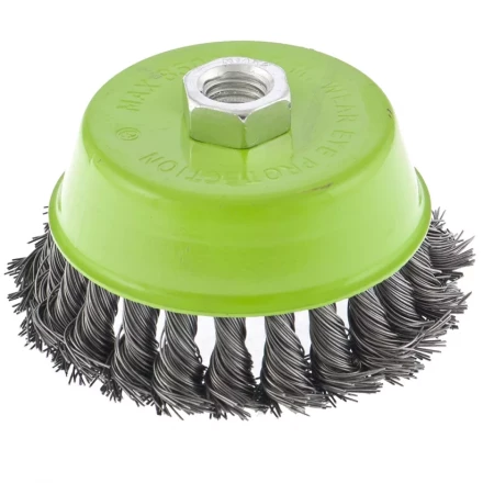 Щетка для УШМ 100 мм М14 &quot;чашка&quot; крученая металлическая проволока СИБРТЕХ 746287 купить в Уфе