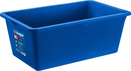 ЗУБР 60 л, первичный высокопрочный пластик, усиленный прямоугольный строительный таз (06096-65) купить в Уфе