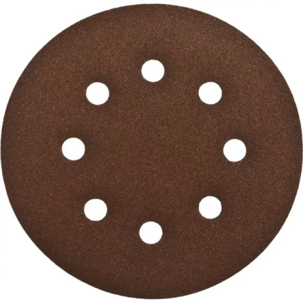 Круг шлифовальный ЗУБР &quot;СТАНДАРТ&quot; из абразивной бумаги на велкро основе, 6 отв., Р120, 150мм, 5шт 35350-150-120 купить в Уфе