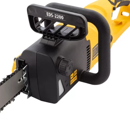 Пила цепная электрическая Denzel EDS-2200 2.2 кВт продольная шина 45 см шаг 3/8 паз 1.3 мм 62 звена 95619 купить в Уфе