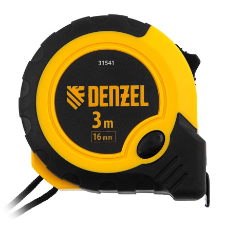 Рулетка Denzel 3м х 16мм, двухкомп. корпус, кнопка-пауза, 31541 купить в Уфе