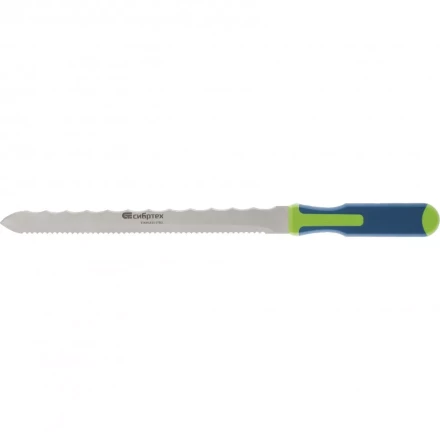 Нож для резки теплоизоляционных панелей 2-стороннее лезвие обрезиненная рукоятка 420мм лезвие-280мм Сибртех 79027 купить в Уфе