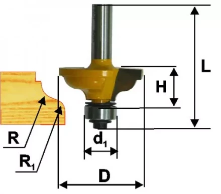 Фреза кром калевочная ф41,3х17,5ммR4,8/6,35мм хв 8 Энкор 46273 купить в Уфе