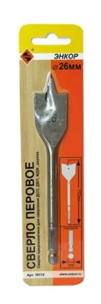 Сверло для дерева 26Х152 мм перовое Энкор 19112 купить в Уфе