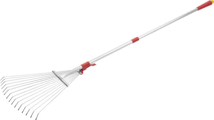 Грабли GRINDA, алюминиевый телескопический черенок, 15 круглых зубцов 421868 купить в Уфе