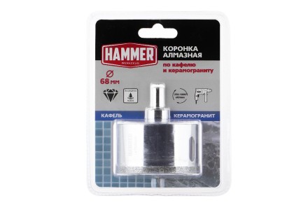 Коронка алмазная HAMMER Ф68мм HEX (DHS 68.0*65/5) купить в Уфе