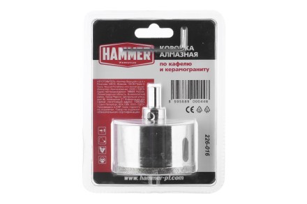 Коронка алмазная HAMMER Ф68мм HEX (DHS 68.0*65/5) купить в Уфе