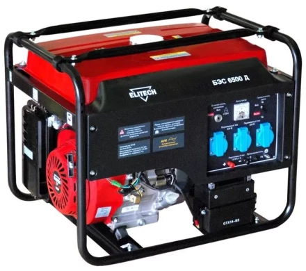 Бензогенератор Elitech БЭС 6500 Д +Аккумулятор купить в Уфе