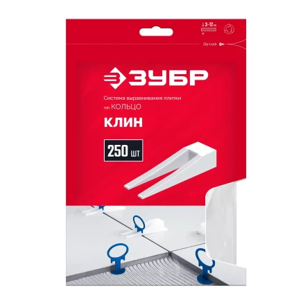 ЗУБР КОЛЬЦО, клин 250 шт, система выравнивания плитки (3387-250) купить в Уфе