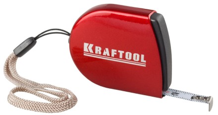 Рулетка KRAFTOOL, компактная, автостоп, цельнометрический корпус, с ремешком, 2мх8мм 34149-02 купить в Уфе