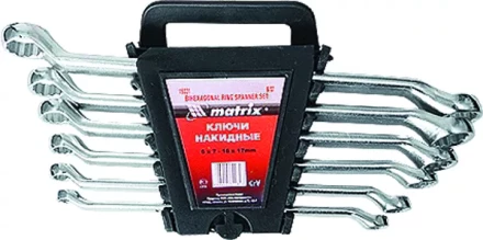 Набор ключей накидных 6–17 мм CR-V 6 шт. полированный хром MATRIX 15331 купить в Уфе