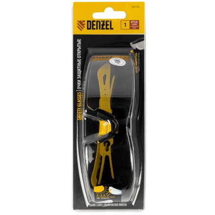 Очки защитные открытые Denzel 89193, поликарбонатные, дымчатая линза, 2х комп.дужки купить в Уфе