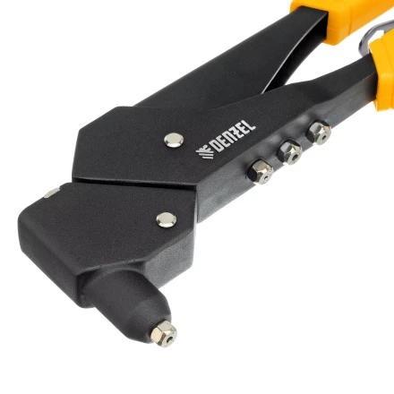 Заклепочник ручной Denzel, 285 мм, поворотный, 0-360, заклепки 2,4-3,2-4,0-4,8 мм, купить в Уфе