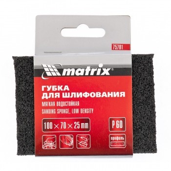 Губка для шлифования 100 х 70 х 25 мм мягкая P100 MATRIX 75703 купить в Уфе