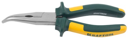 Тонкогубцы KRAFTOOL&quot;KRAFT-MAX&quot;,изогнутые,Cr-Mo,маслобензост двухкомп рукоятки,шарнирное соединение с повыш износост,200мм 22011-4-20 купить в Уфе